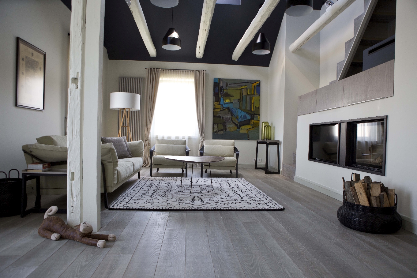 Medinės grindys iš ąžuolo: spalva Balta Q-3408.