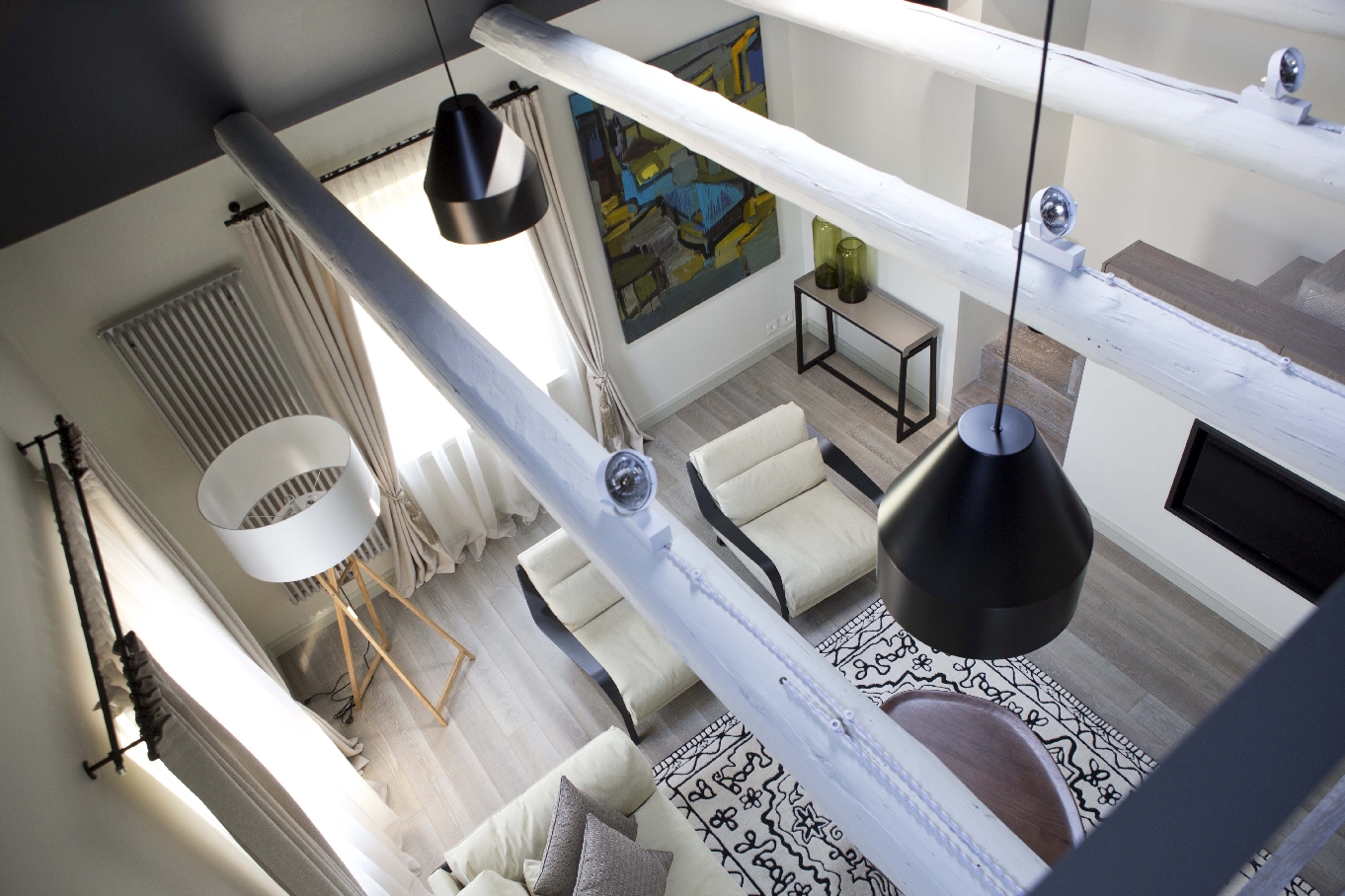 Medinės grindys iš ąžuolo: spalva Balta Q-3408.