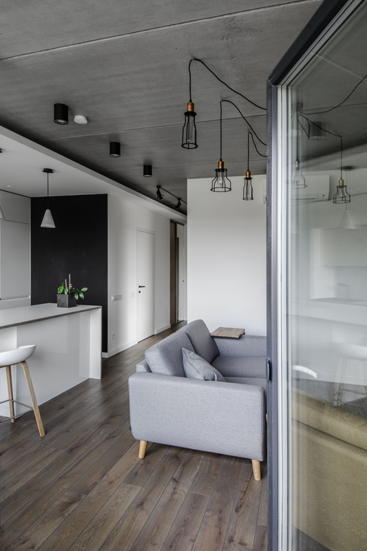 Medinės grindys, deko siena: spalva Graphite 3477.