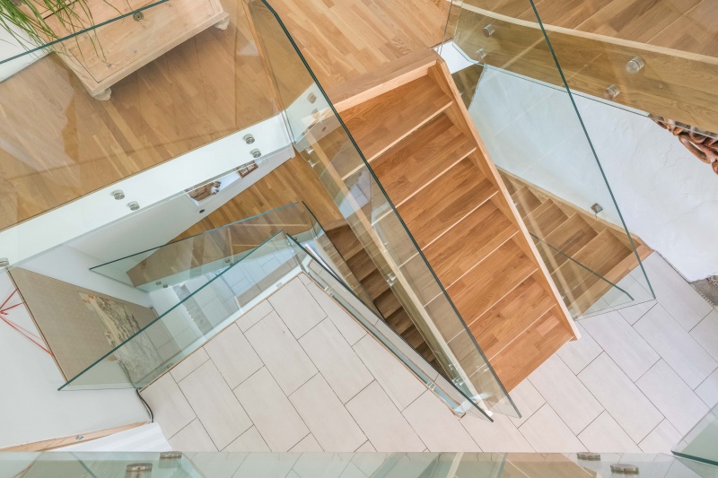 azuoliniai laiptai mediniai laiptai I forma Besplavė alyva 3305 Medžio stilius