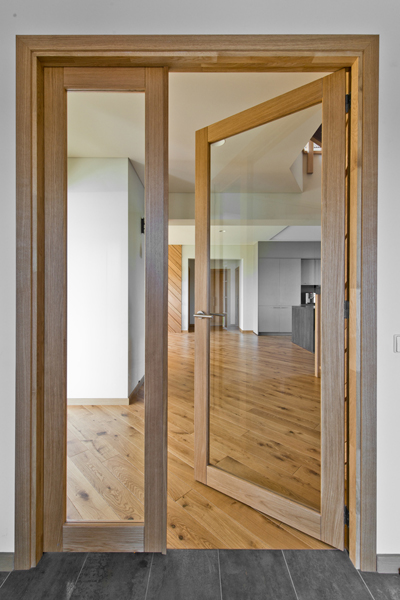 Medinės ąžuolinės durys D1F1S D1F alyvuotos Bespalvė alyva Medžio stilius deko siena